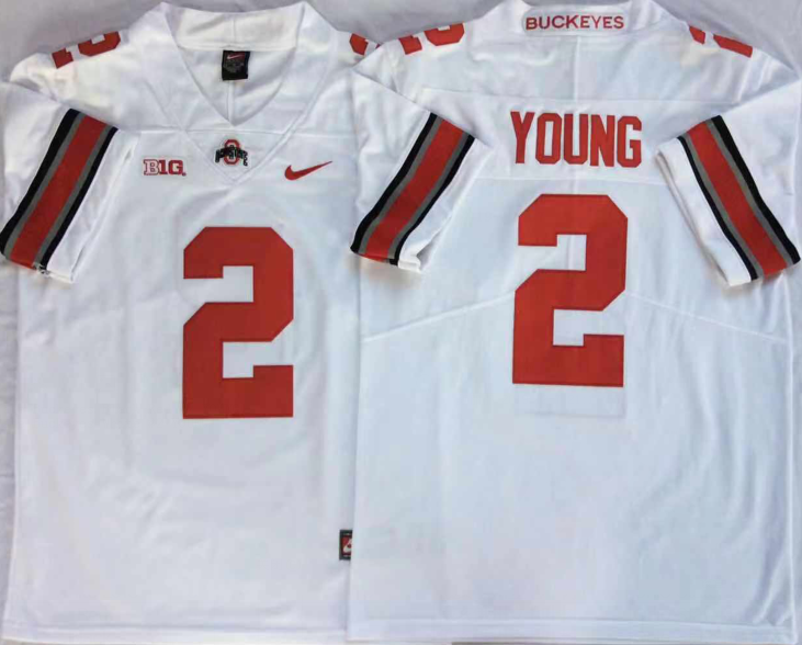 NCAA Men Ohio State Buckeyes White #2 YOUNG->ncaa teams->NCAA Jersey